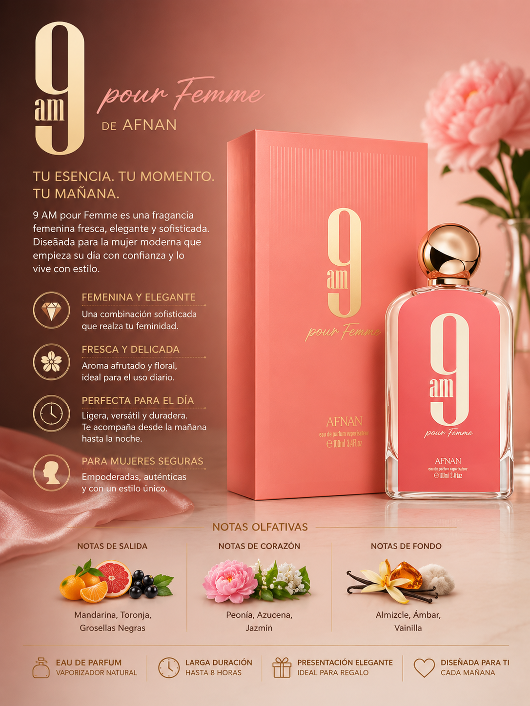 Afnan 9 AM Pour Femme EDP 100ml