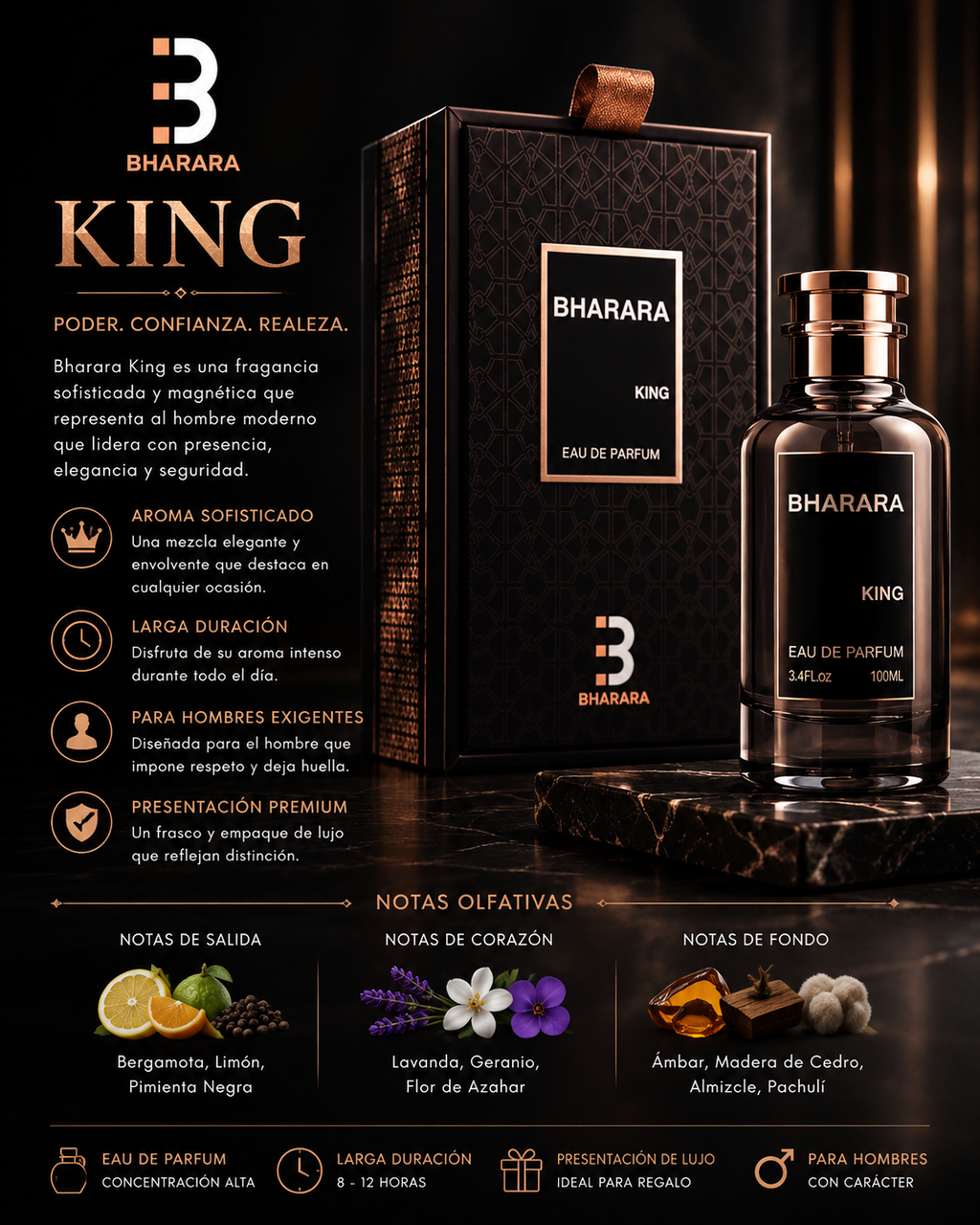 Bharara King Men EDP 3.4oz
