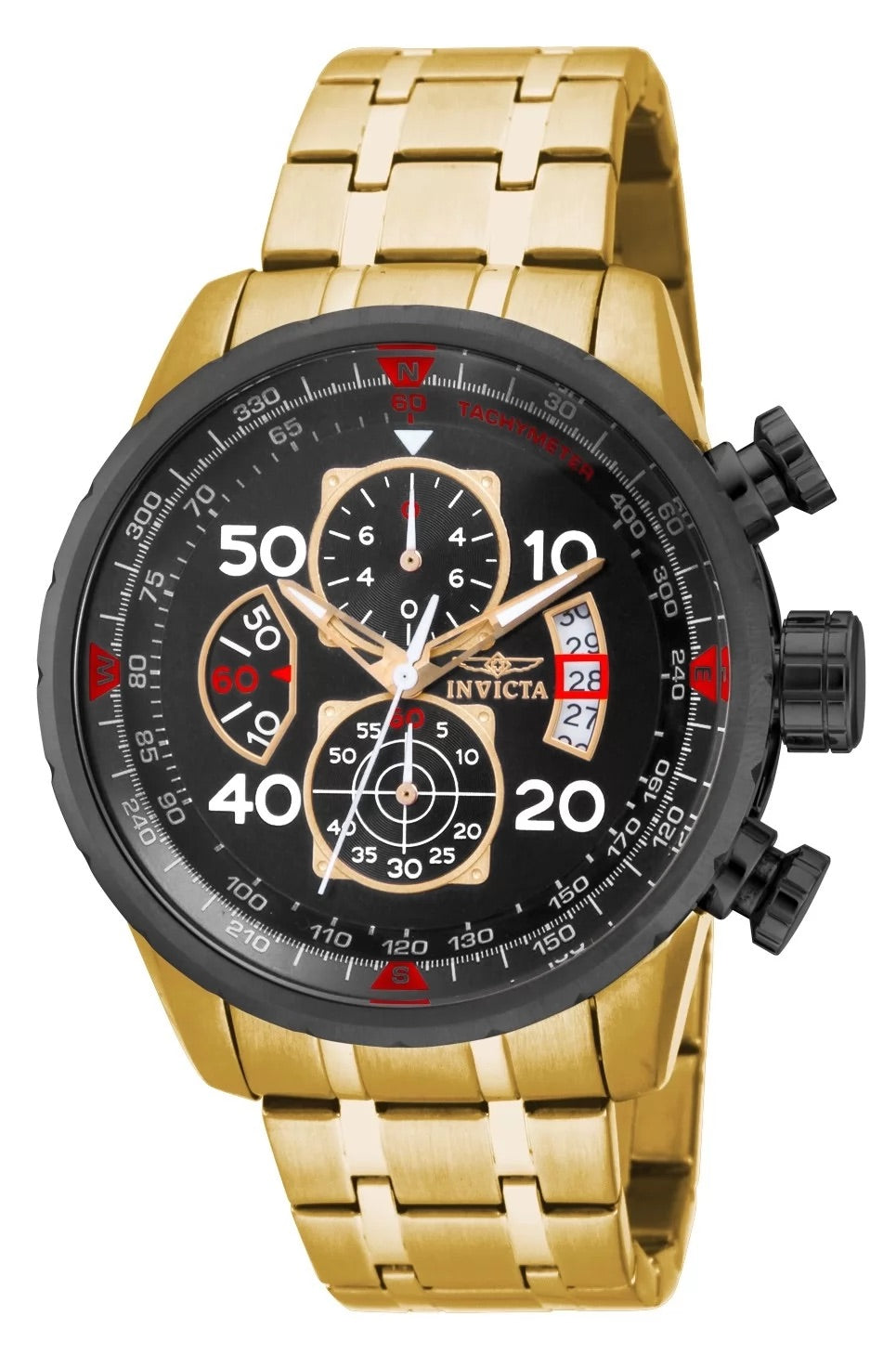 30%OFF!! Invicta Men's  Aviator Quartz Chronograph Black Dial Watch