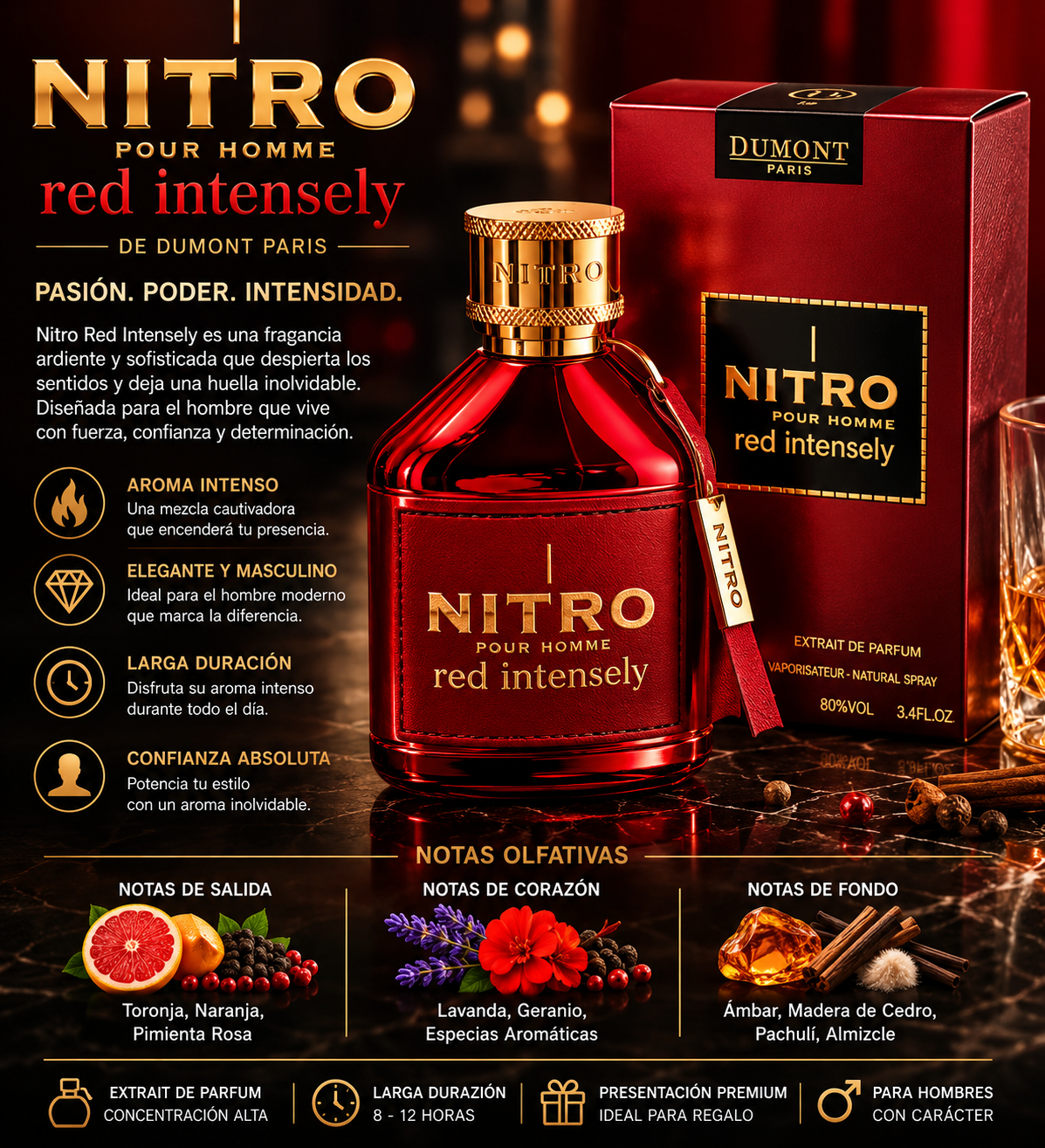 Nitro Red Intensely de Dumont 3.4oz